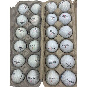 24 Pinnacle Golf Balls Mixed Numbers White Durable For Practice/Game Use 97c